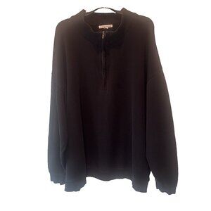 Cutter & Buck Mens Black 1/4 Zip Pullover Cotton Shirt 5XB Casual Comfort Travel